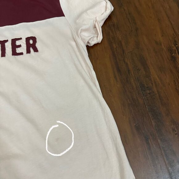 NATION LTD T-Shirt Light Pink "Lover Fighter" V-Neck SS Cotton - Picture 6 of 10